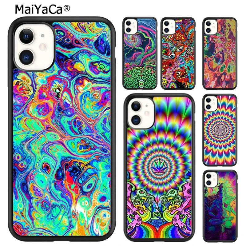 MaiYaCa Hippie Trippy Psychedelic Message Abstract Phone Case For iPhone 16 15 SE2020 6 7 8 plus 11 12 mini 13 14 pro max 