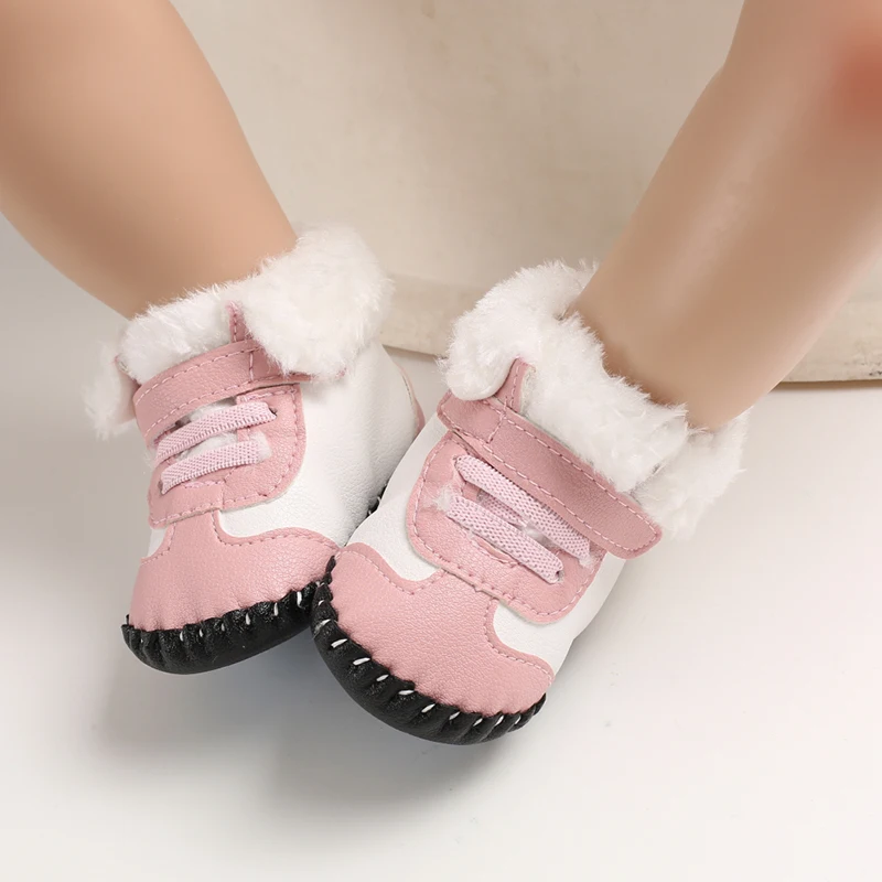 Winter Baby And Baby Snow Boots Warm And Plush Baby Boots Comfortable Soft Sole Suitable For 0-18M Newborn Cotton Shoes