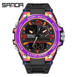 Sanda New Product Colorful Electronic Watch Student Trendy Fashion Multi functional Sports LED Watch