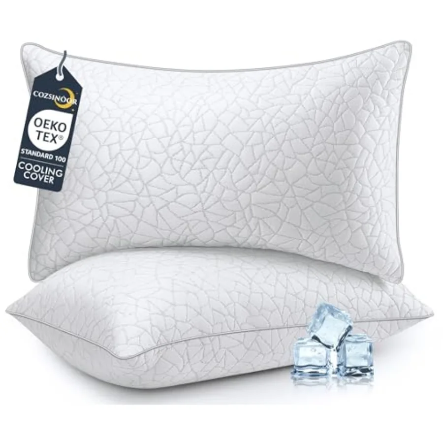 

Bed Pillows - Breathable Premium Down Alternative Pillows Set of 2 for Side, Back, and Stomach Sleepers Cooling Hotel Quality F
