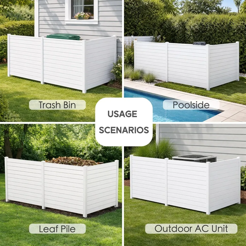

50" W X 48" H Outdoor Privacy Screen with Aluminum Posts, Air Conditioner Fence Panels, Pool Equipment Enclosure, Customized