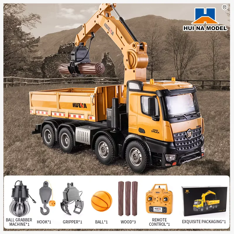 

2025 Huina 1538 Remote Control Dump Truck 2.4g Remote Control 26 Channel Dump Truck Rc Model Tipping Bucket Toy Gift