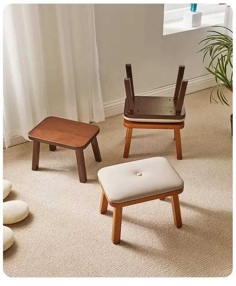 

Solid wood small stool household coffee table shoe changing stool