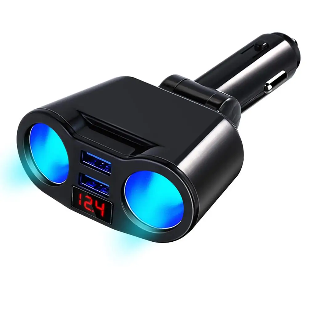 Dual USB Car Cigarette Lighter Splitter Power Output Connect Socket