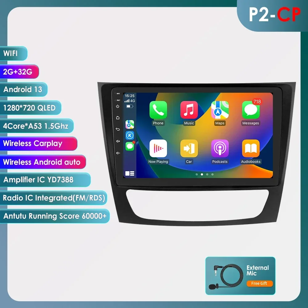 6115 Android Autoradio voor Mercedes Benz W211 E200 E220 E300 E350 E240 E270 E280 W219 Auto Stereo Spelers CarPlay 2 Din Scherm
