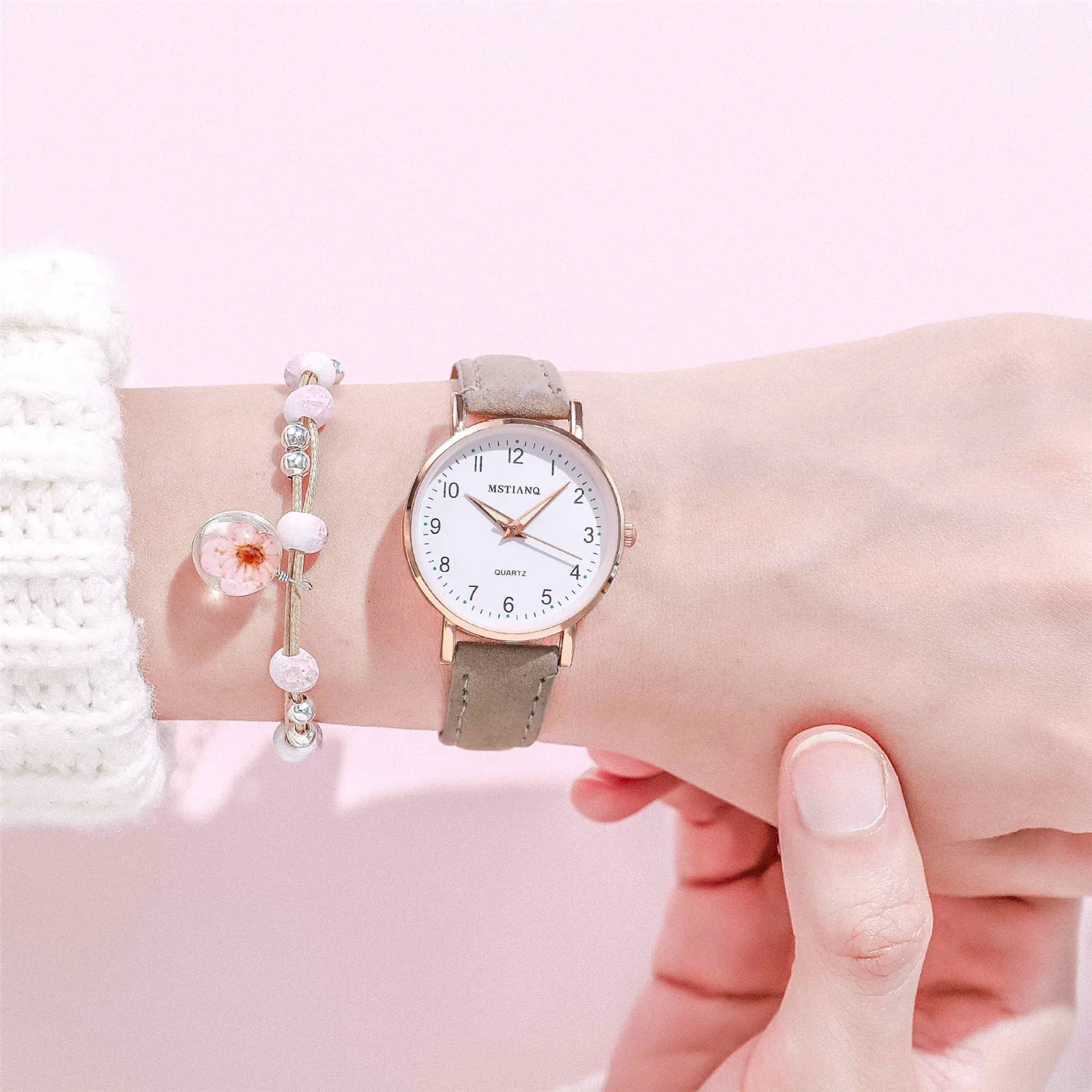 Ladies Diamond-Studded Luminous Retro Female Watch Belt Quartz Watch High End Women'S Watches Ladies Multi Color Exquisite Watch