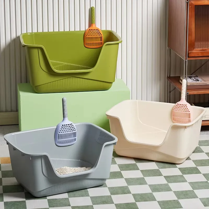 

Extra Large 20L Plastic Cat Litter Box with Anti-Splash Design Semi-Closed Anti-Take-Out Feature Includes Delivery