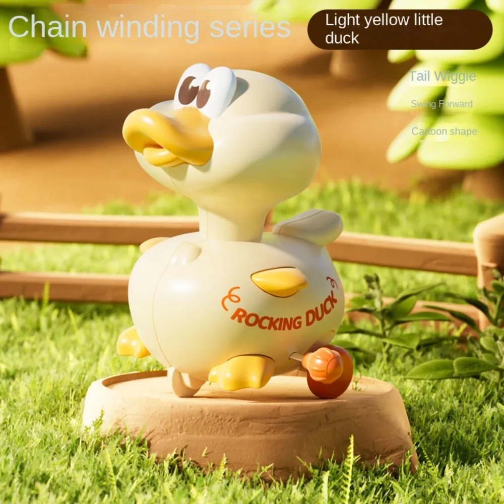Mechanical Sliding Press Return Toy Cars Walking Safety Press and Go Cartoon Duck Vehicles Plastic Duck Car Return Toys