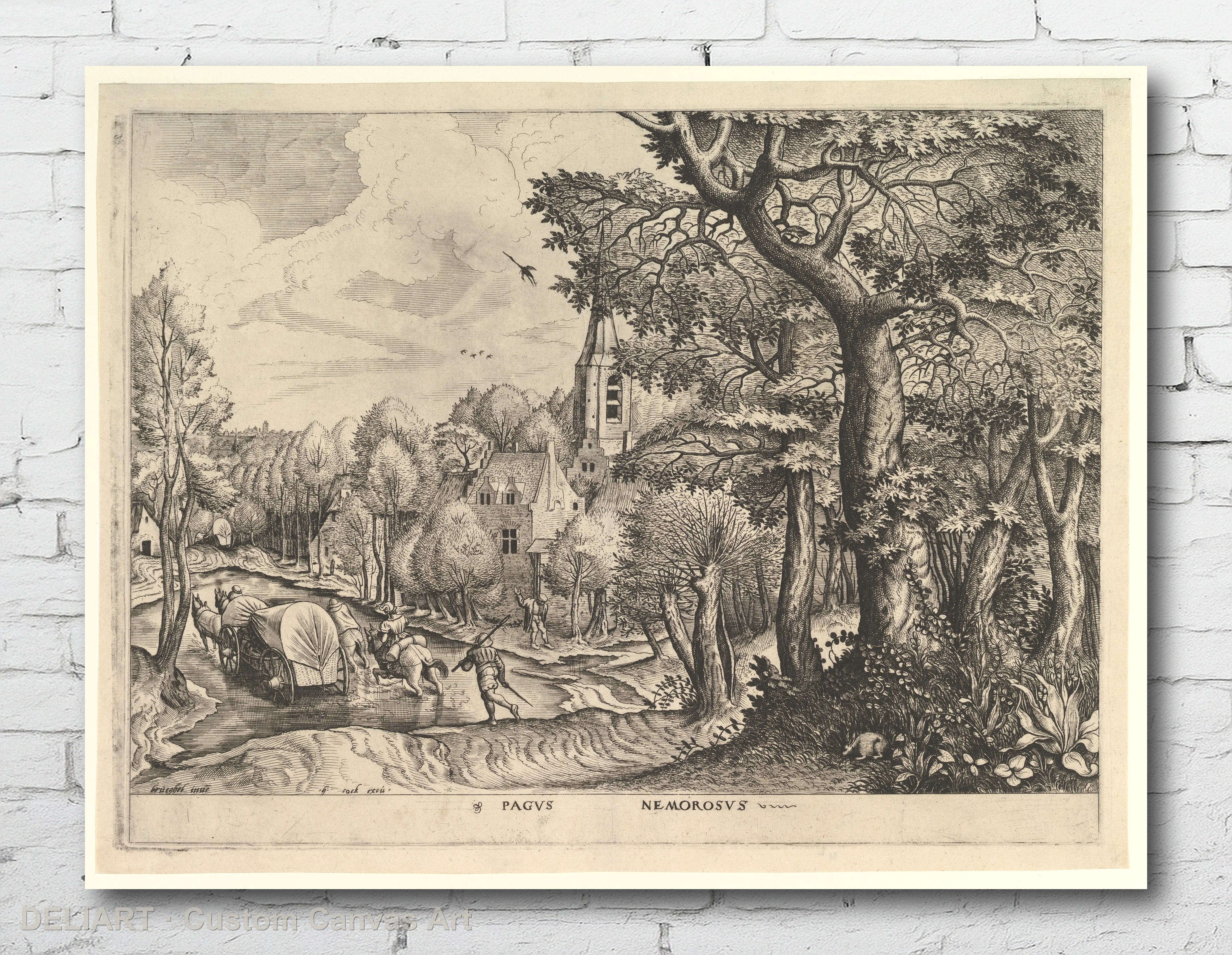 

Flemish Village Landscape by Pieter Bruegel the Elder - Fine Art Canvas Wall Art Poster Print Vintage Home Decor Unframed