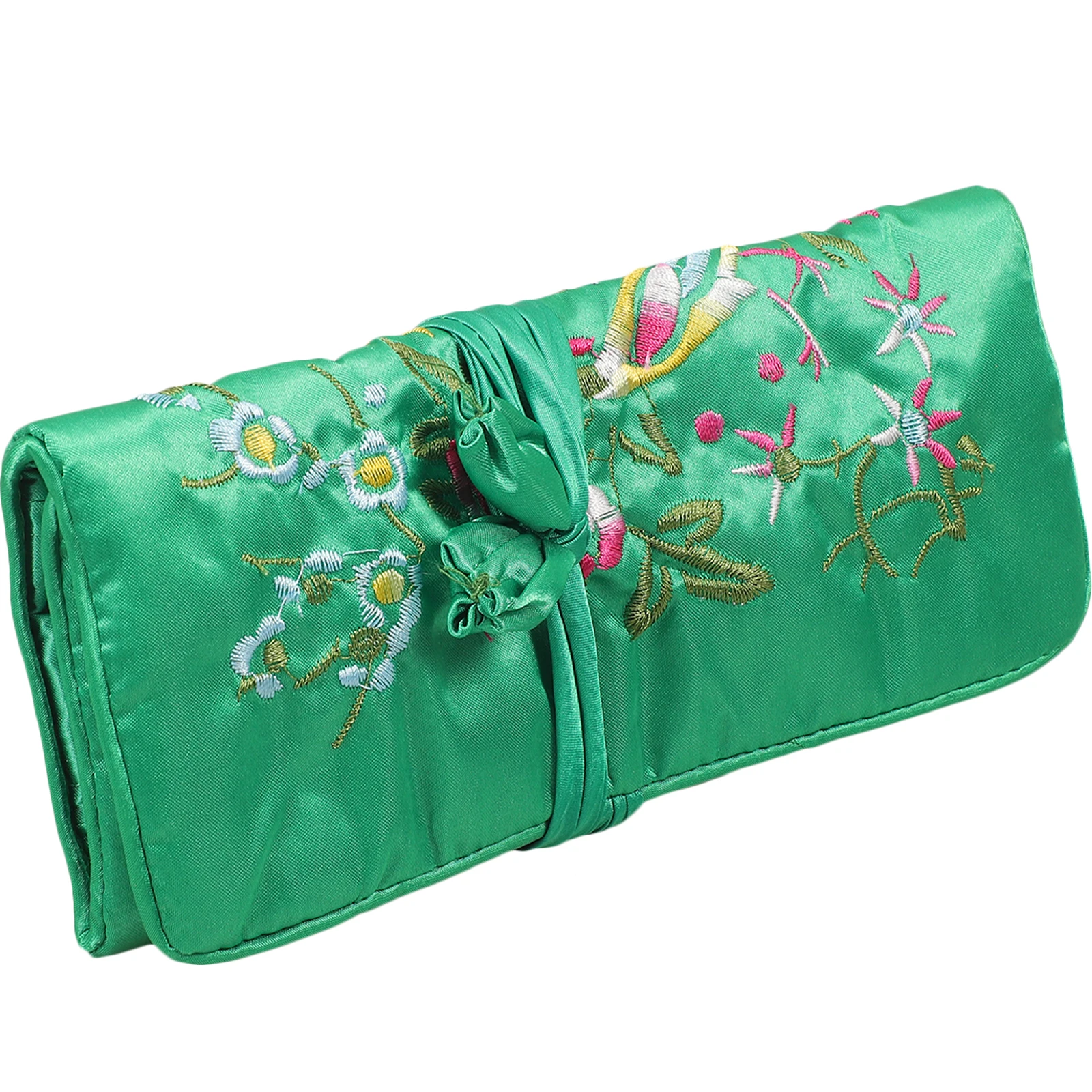 

Elegant Jewelry Roll Bag Women Chinese Flowers Travel Storage Pouch ganizer Handbag Multifunctional Jewelry Packaging