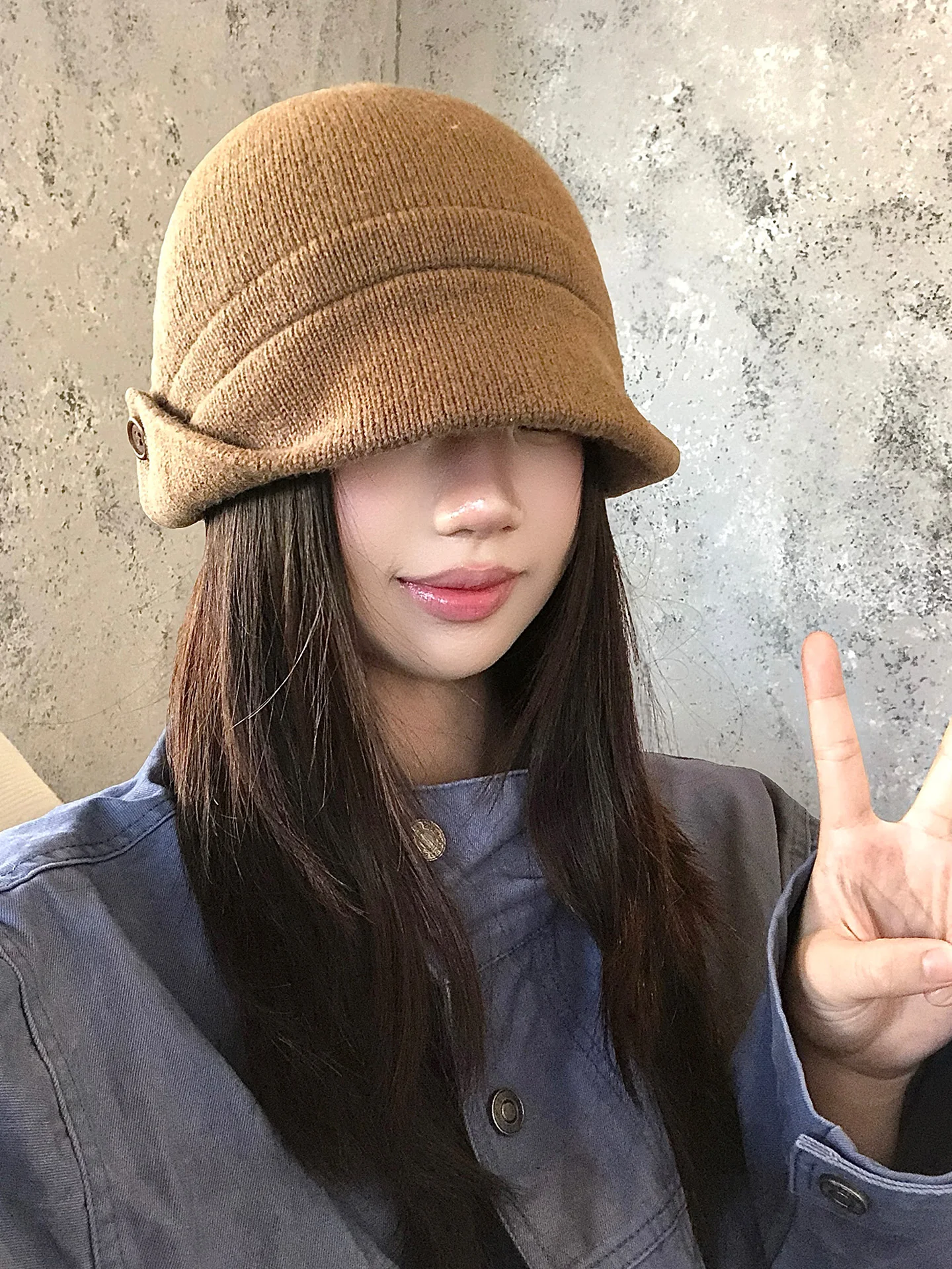 Retro Japanese Style Knitted Woolen Yarn Hat Women's Autumn Winter Warm Cold Resistant All-Match Head Cover Cap