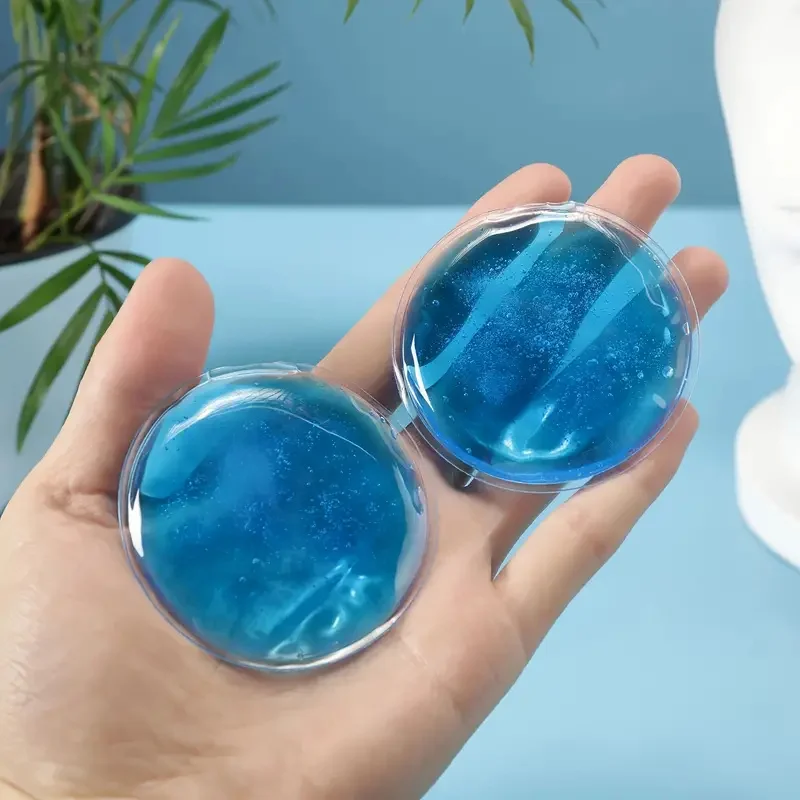 1/2pcs Round Reusable Ice Cold Hot Gel Pack Cooling Eye Pads For Eye Care & Relaxation