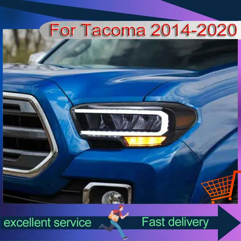 

Светодиодная автомобильная фара для Toyota Tacoma 2015-2020, обновленная модификация, передняя лампа с указателем поворота DRL, автомобильные аксессуары