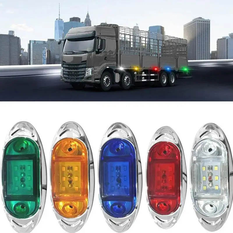 LED Signal Lights Car Waterproof 6 LED Side Marker Trailer Signal Lights 24V Easy Width Light For Auto Vehicle Car Truck Auto