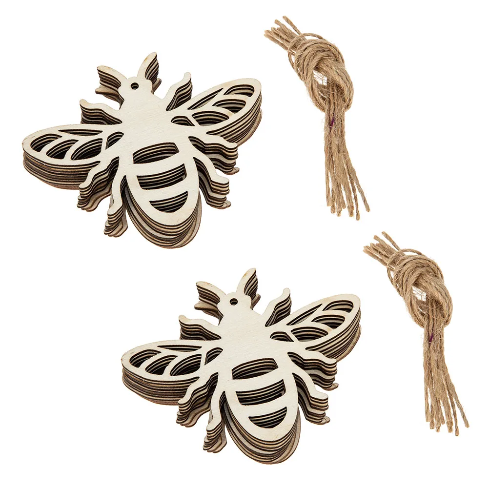 

40pcs Wooden Hanging Decorations Hollow Cutouts Home Wall Ornament for Indoor Outdoor Long Lasting Natural Grain Easy Install