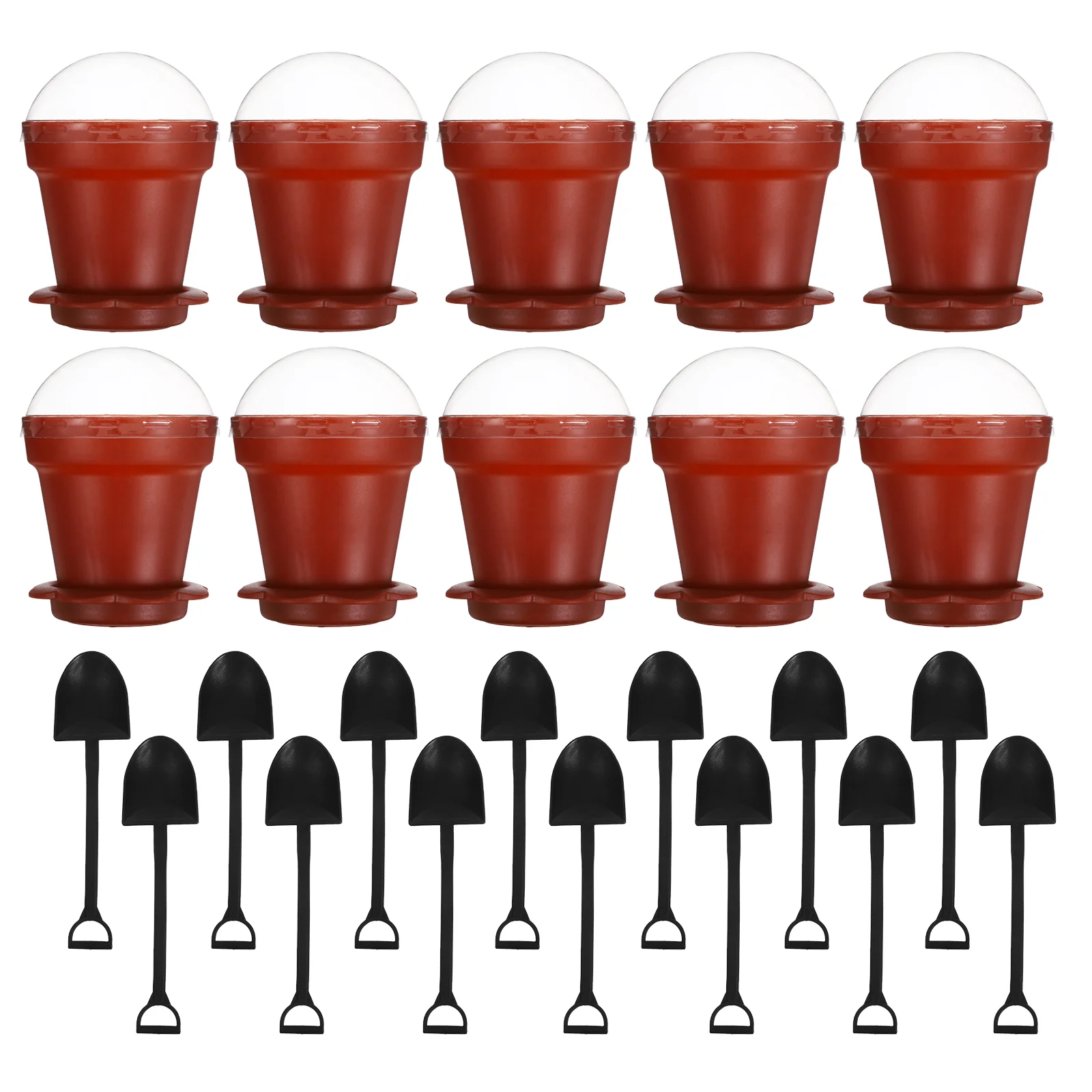 20 Sets Pudding Flowerpot Cups Plant Nursery Mini Pots for Plants Ice Drinking Small Brown Cupcake