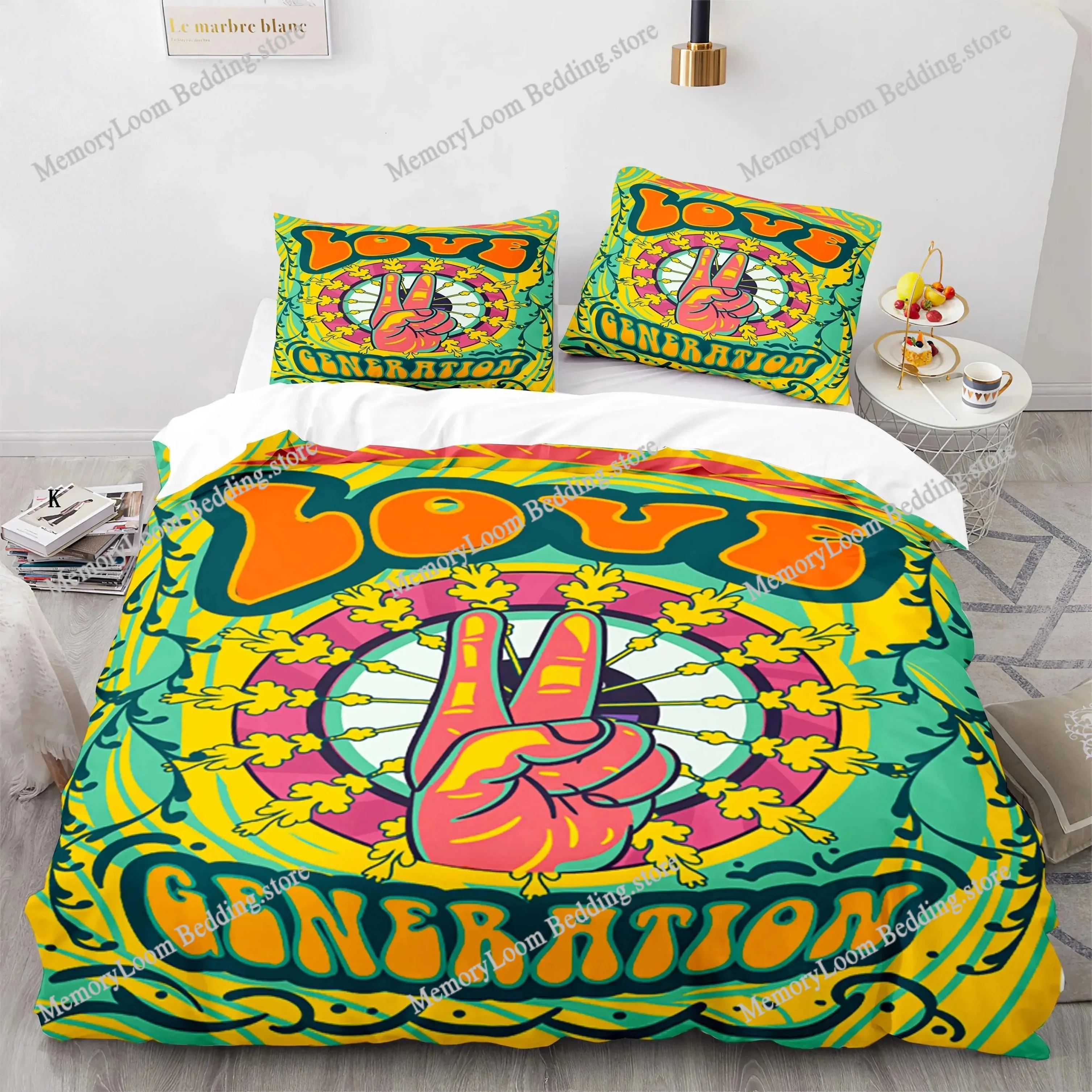 

Retro Abstract King Queen Duvet Cover Colorful Vintage Style Bedding Set for Teens Adult Modern Art 3D Polyester Quilt Cover