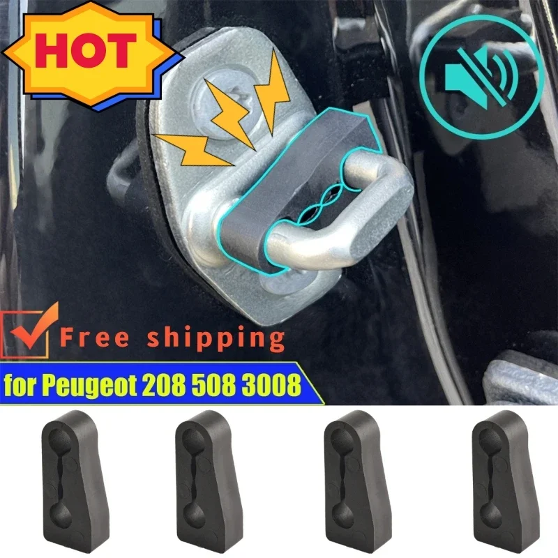 Quiet Car Door Lock Pads Rubber Car Door Lock Silencing Pads Effective Car Door Lock Sound Absorbing Pads for 308 307