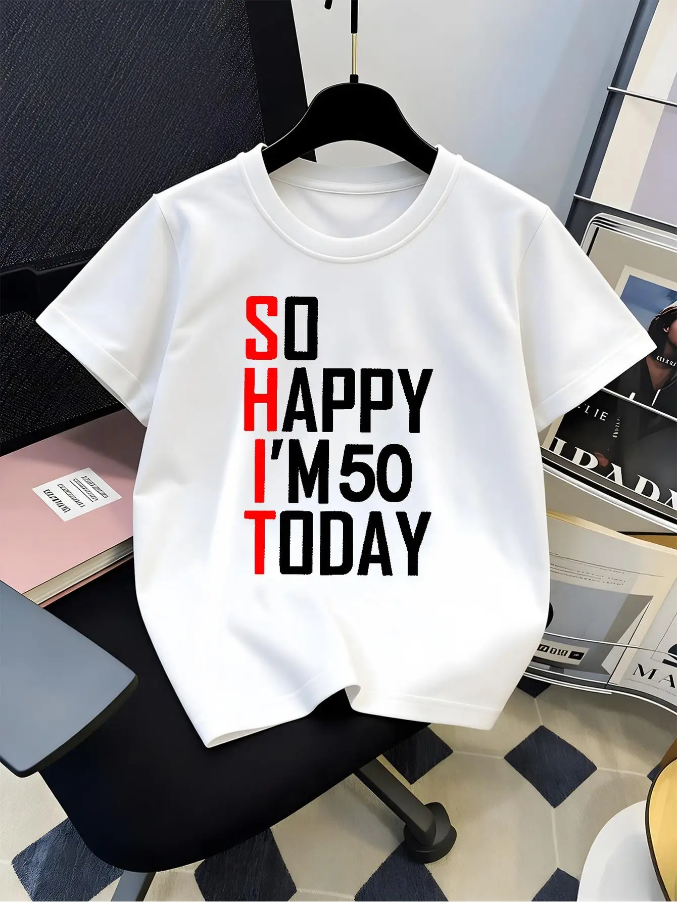 Kids Family Matching Short Sleeve Tshirt Boys Girls So Happy Im 50 Today Funny Letter Print Casual Parent Child Tee