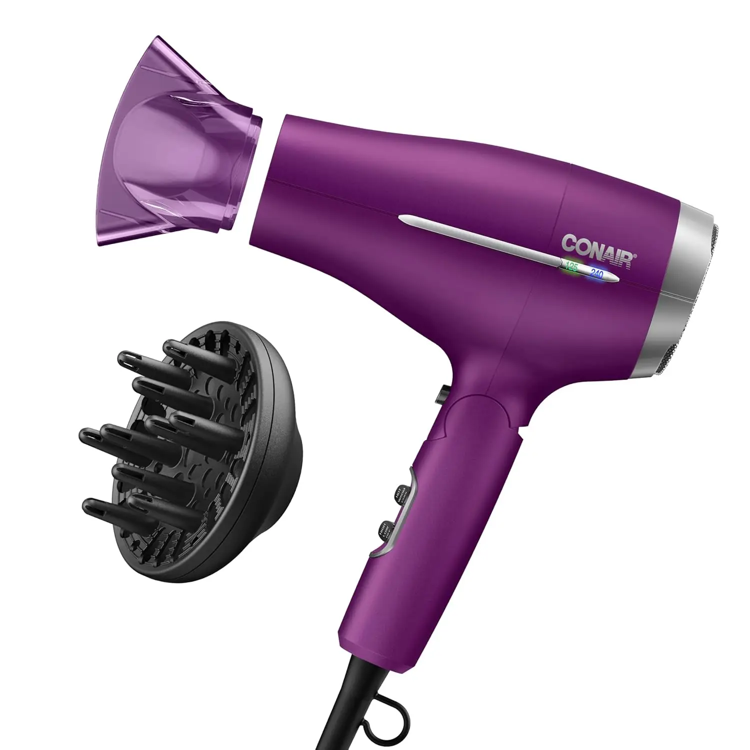 1875W Travel Hair Dryer with Ionic Conditioning, 3 Heat & 2 Speed Settings, Folding Handle for Easy Packing