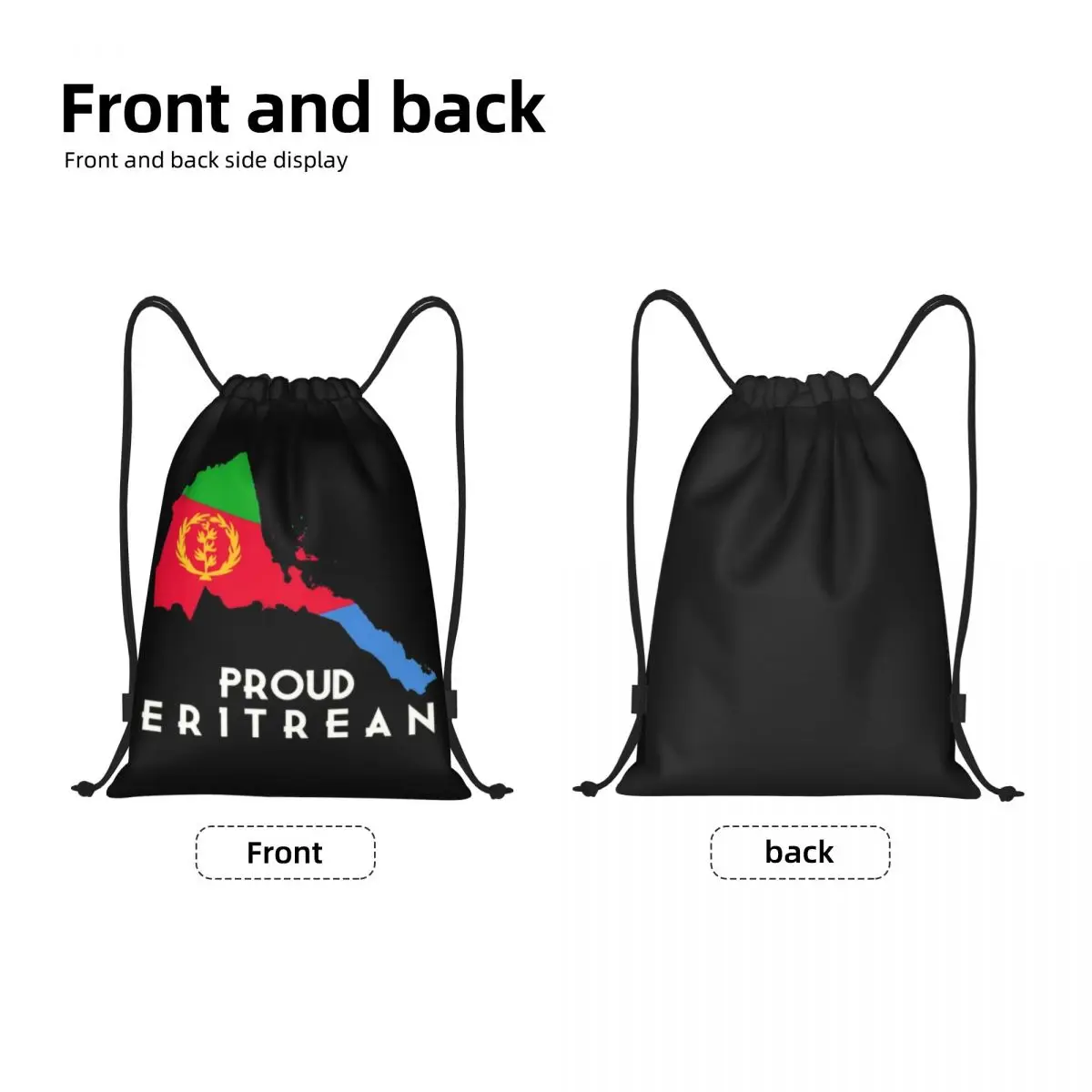 Custom Proud Eritrean Flag Drawstring Backpack Bags Men Women Lightweight Gym Sports Sackpack Sacks for Training