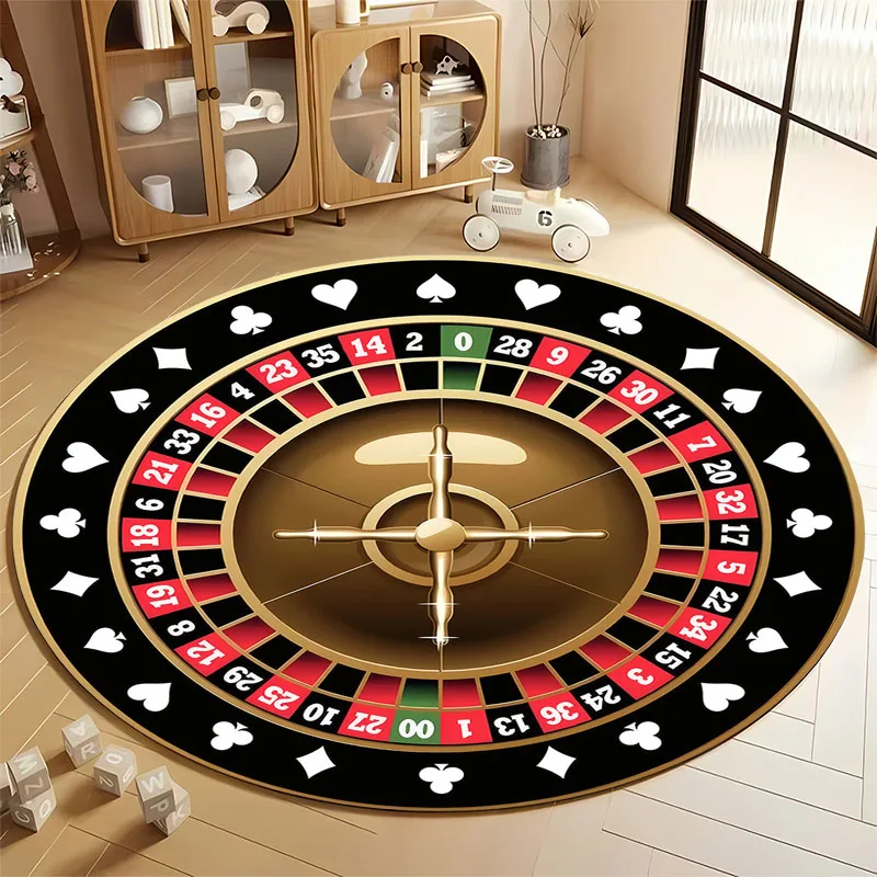 Roulette-Themed Round Carpet for Game Rooms round carpet for home sofa bedroom, gift