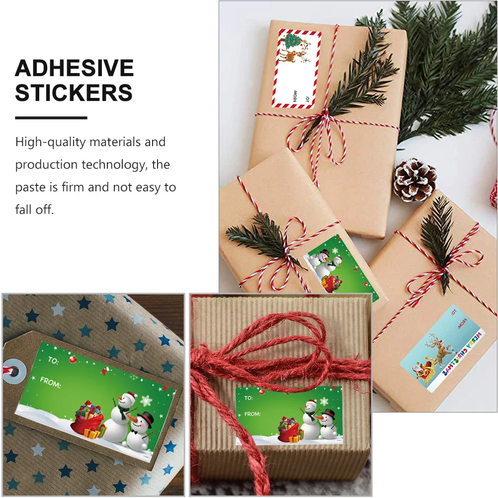 

2 Rolls Gift Bag Christmas Decoration Stickers Child Merry Decorative Xmas Label