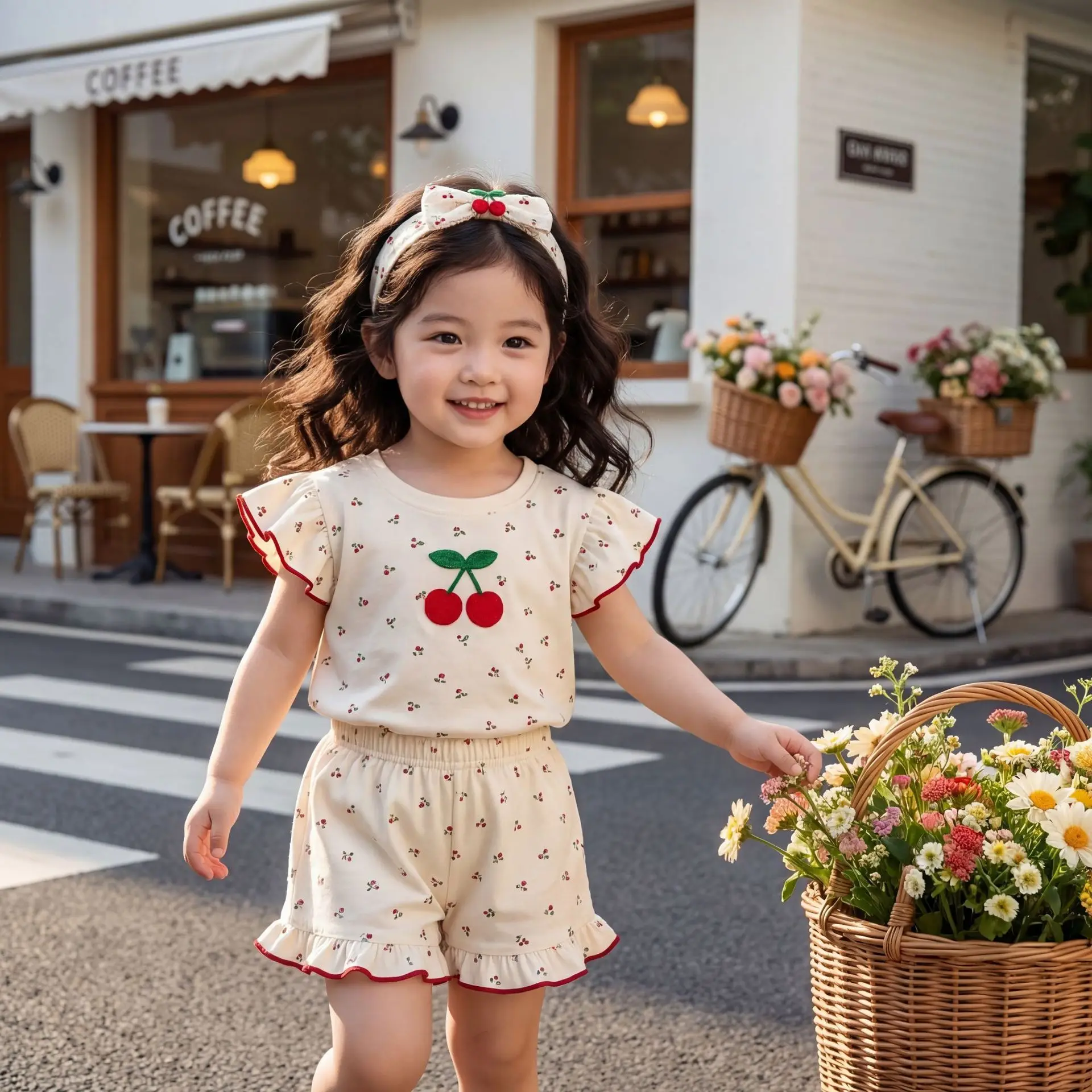 Suit Children Clothes Girl Kids' Girls' 2 Piece Set Female Child Summer Suit for a Girl Short Sleeve