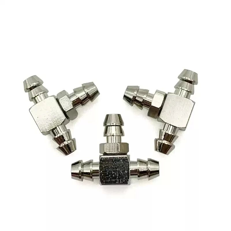 Pneumatic micro-industrial tee connectors pipe joints of 4mm 6mm for machine equipment accessorie or air pump hosespagoda joints