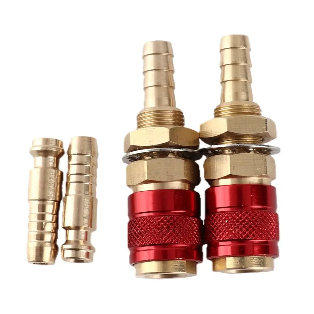 2sets 8mm Diameter Quick Connector Fitting M8 Thread Size Brass Material Gas Adapter Connector Gas Compatible