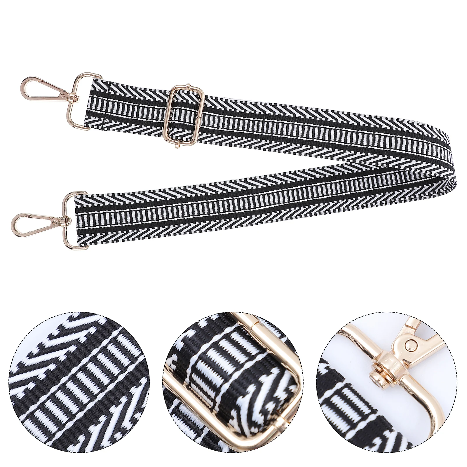 

Contrast Striped Strap All-match Bag Replacement Belt Purse Handle Crossbody Cotton Webbing Adjustable