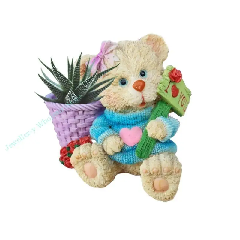 R7UF Succulents Flower Pot Resin Silicone Mold Suitable for Diy Garden Concrete Flower Pot Holder Crafts Home Decor
