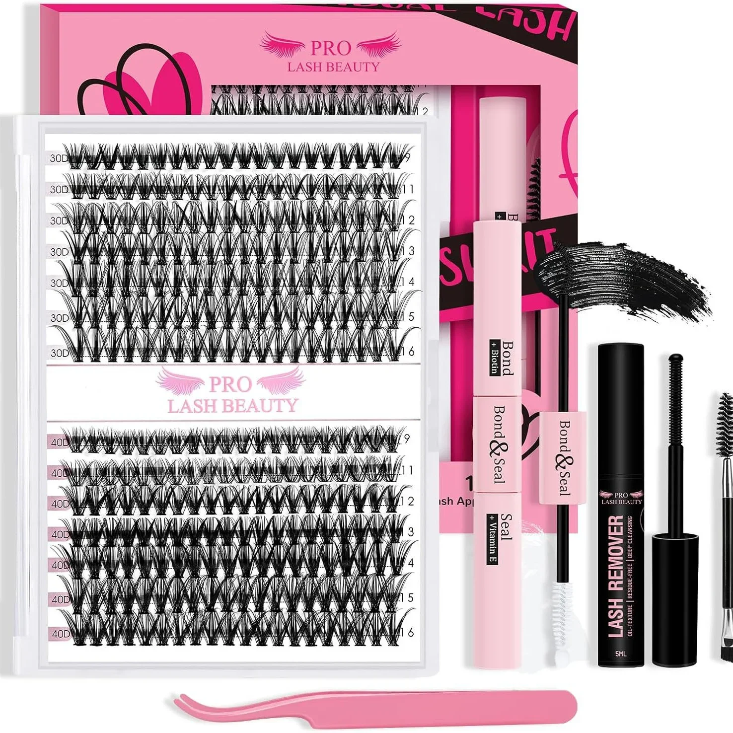 まつげクラスター ウィスピー 30D40D-カール つけまつげ ナチュラル DIY セグメントつけまつげセット ビューティーメイクアップツール