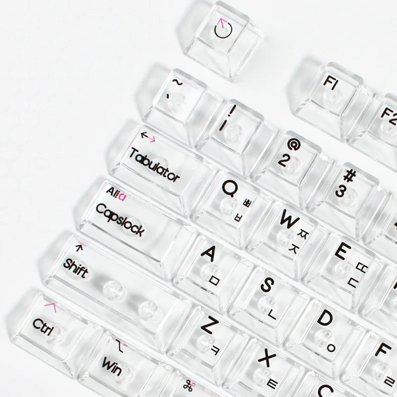 

Crystal Transparent Korean Cherry Profile Keycap For Mx Switch Mechanical Gaming Keyboard Backlit RGB Keycaps ISO Enter Key Caps