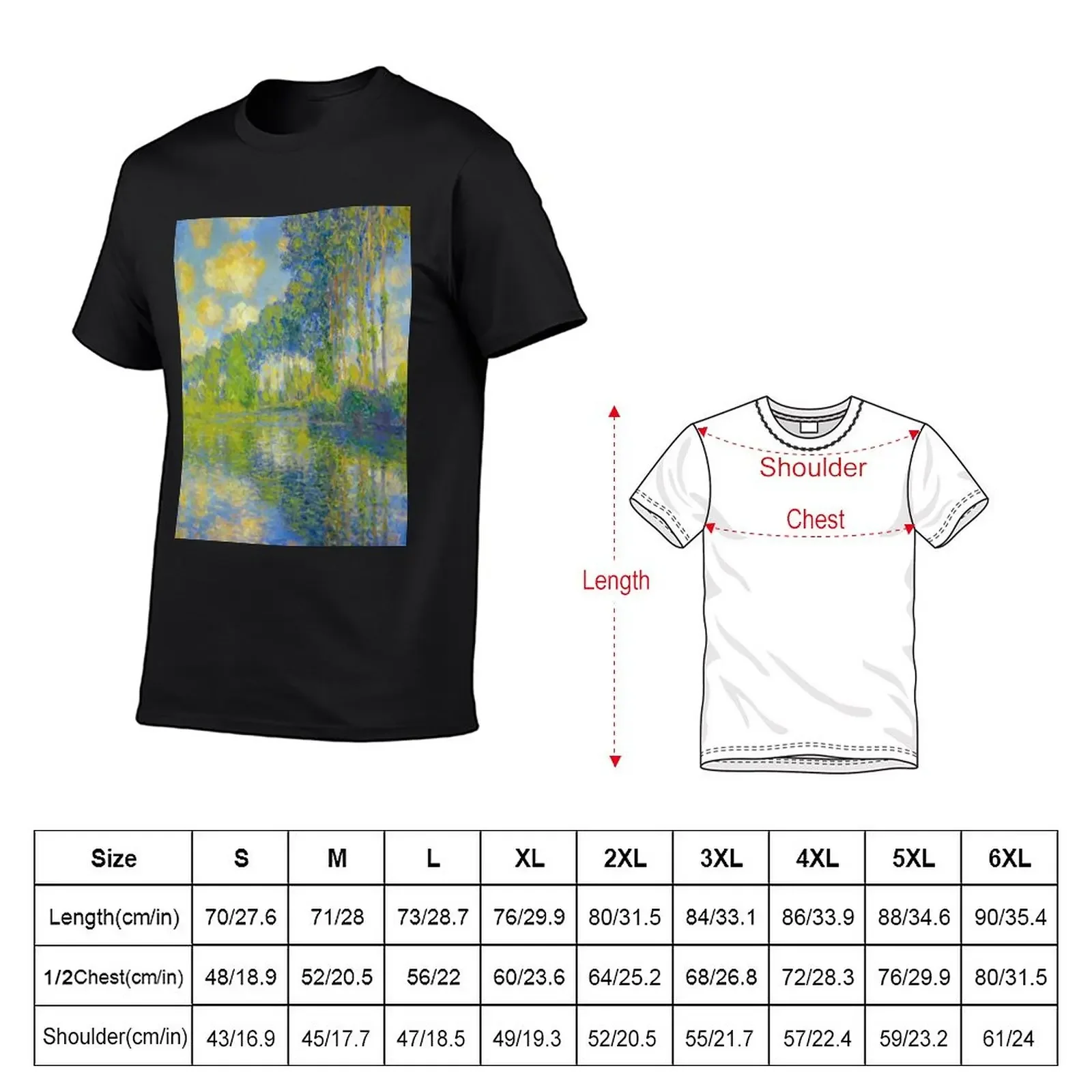 Claude Monet Impressionist Landscape Oil Painting T-Shirt sublime anime clothes T-shirts for men cotton