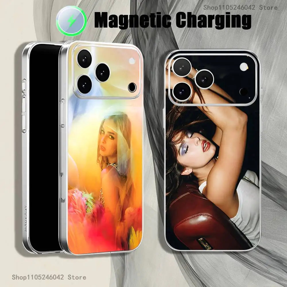 

Singer A-Addisons R-Rae For iPhone 17,16,15,14,13,12,11,Pro,Max,Plus Magnetic Wireless Charging Transparent White Phone Case
