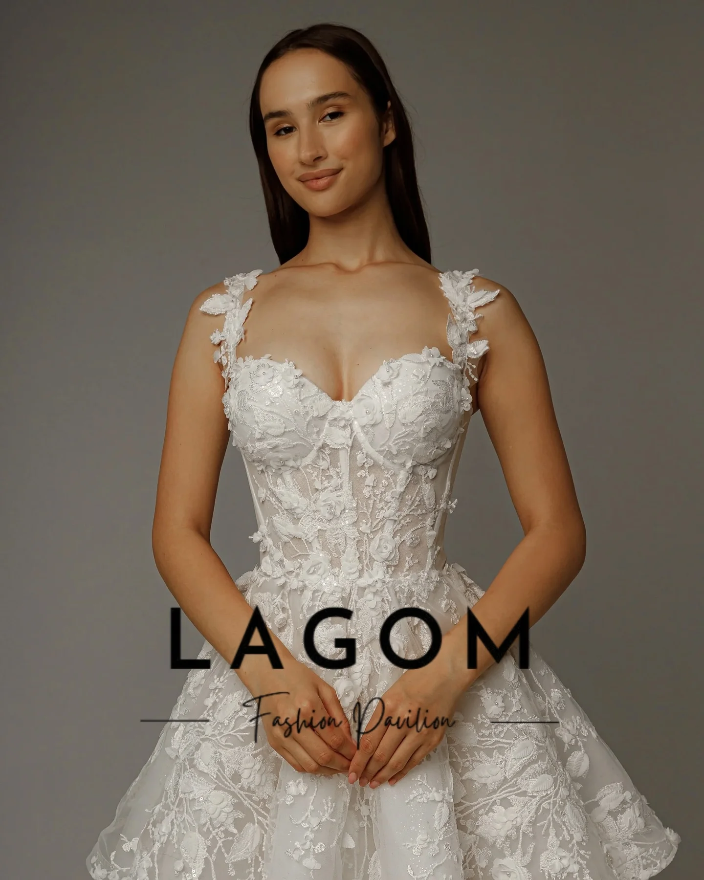 Lagom Vintage Exquisite Sweetheart Spaghetti Strap 3D Floral Lace Short Elopement Civil Wedding DressVestido De Novia Customized