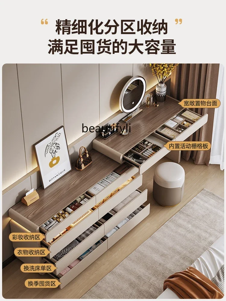 N178  G Modern simple dresser, chest and cabinet integrated 2025 new makeup table, bedside makeup storage cabinet