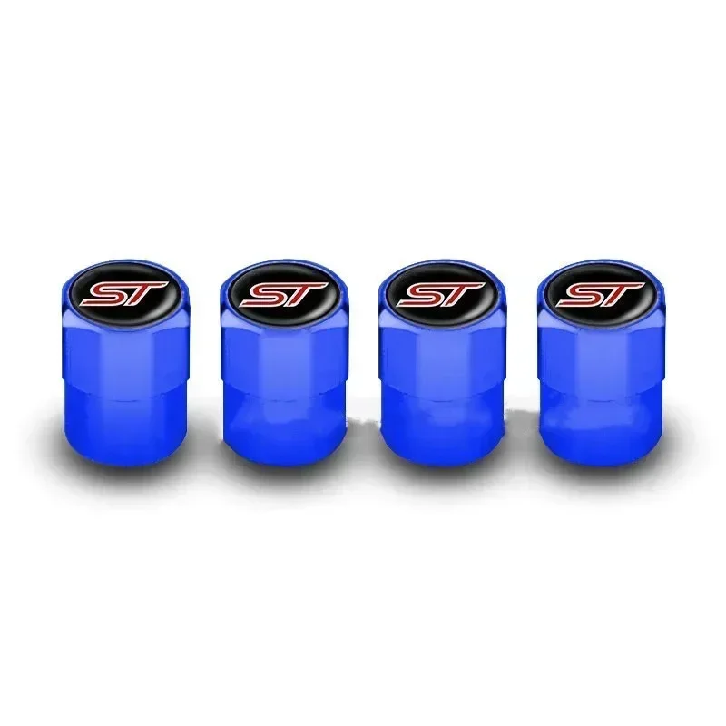 4PCS Car Wheel Tire Valve Stem Caps Airtight Cover For Ford ST Line Focus X 2 3 Mondeo Fiesta Kuga MK2 MK3 MK4 Tyre Accessories