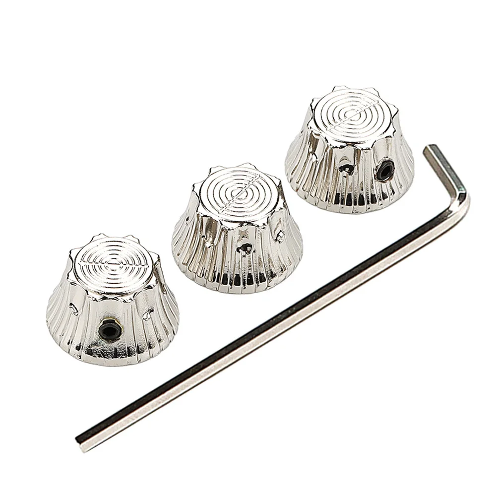 

4Pcs Metal Guitar Knobs Precision Volume Tone Control Stylish Sunflower Pattern Durable Easy to Install Electric Guitar