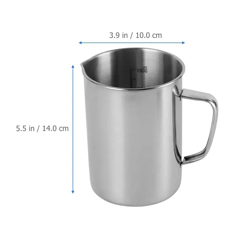 School Laboratory Measuring Cups Stainless Steel Beaker Measuring Cup 1000ml