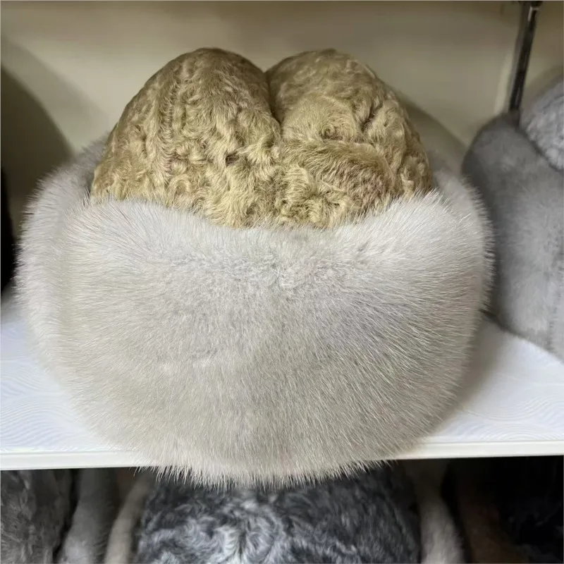 Water fur hat women's warm integrated ear