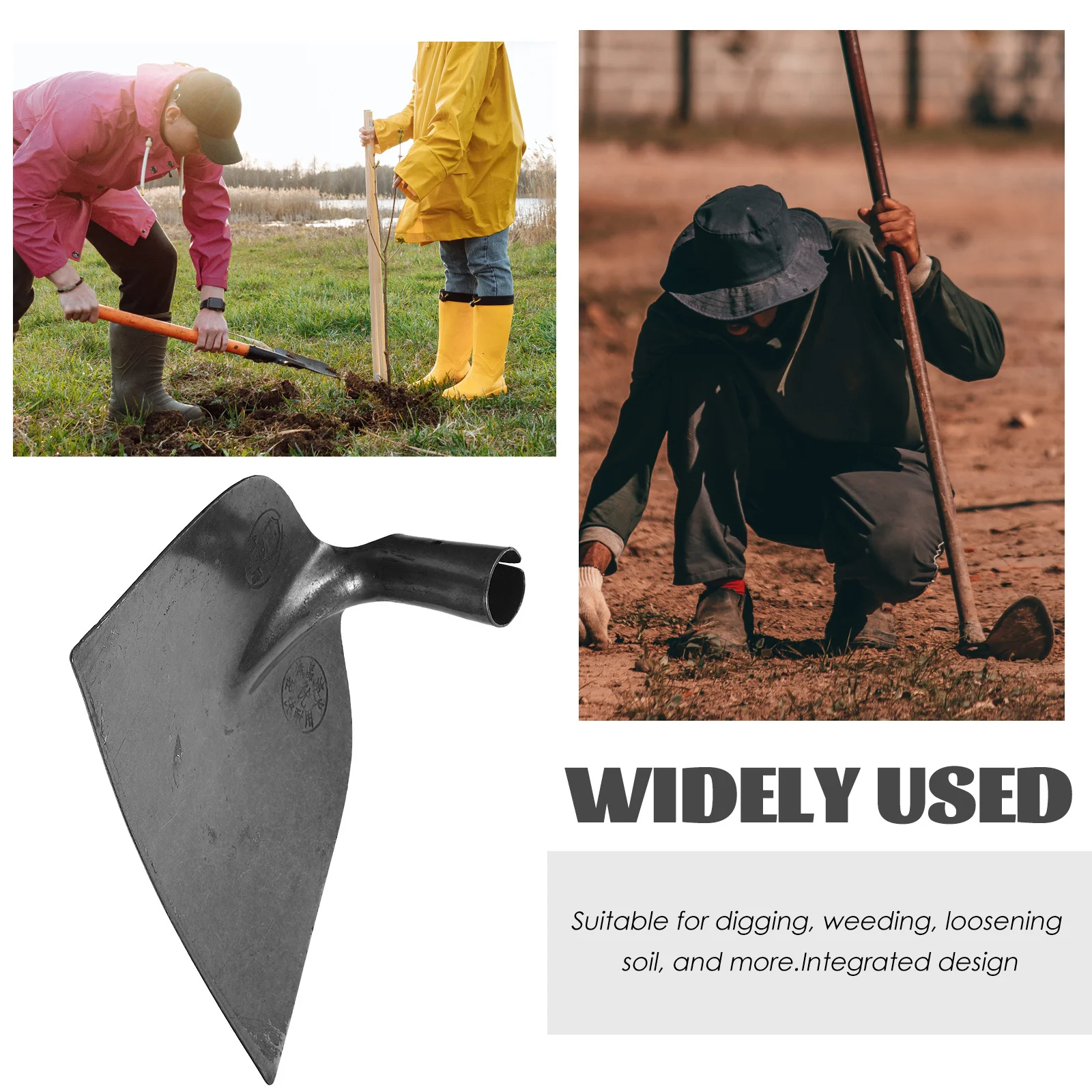 High Hardness Hoe Head Manganese Steel Replacement Heavy Duty Widened Design for Easy Plowing Farm Garden Soil Loosening