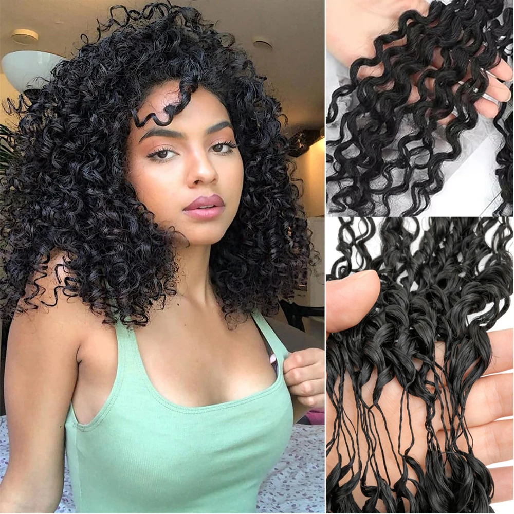 

Маленькие спиральные кудри из натуральных волос для плетения косичек, невидимые бесшовные кудрявые волосы для крючкового плетения, предварительно разделенные.