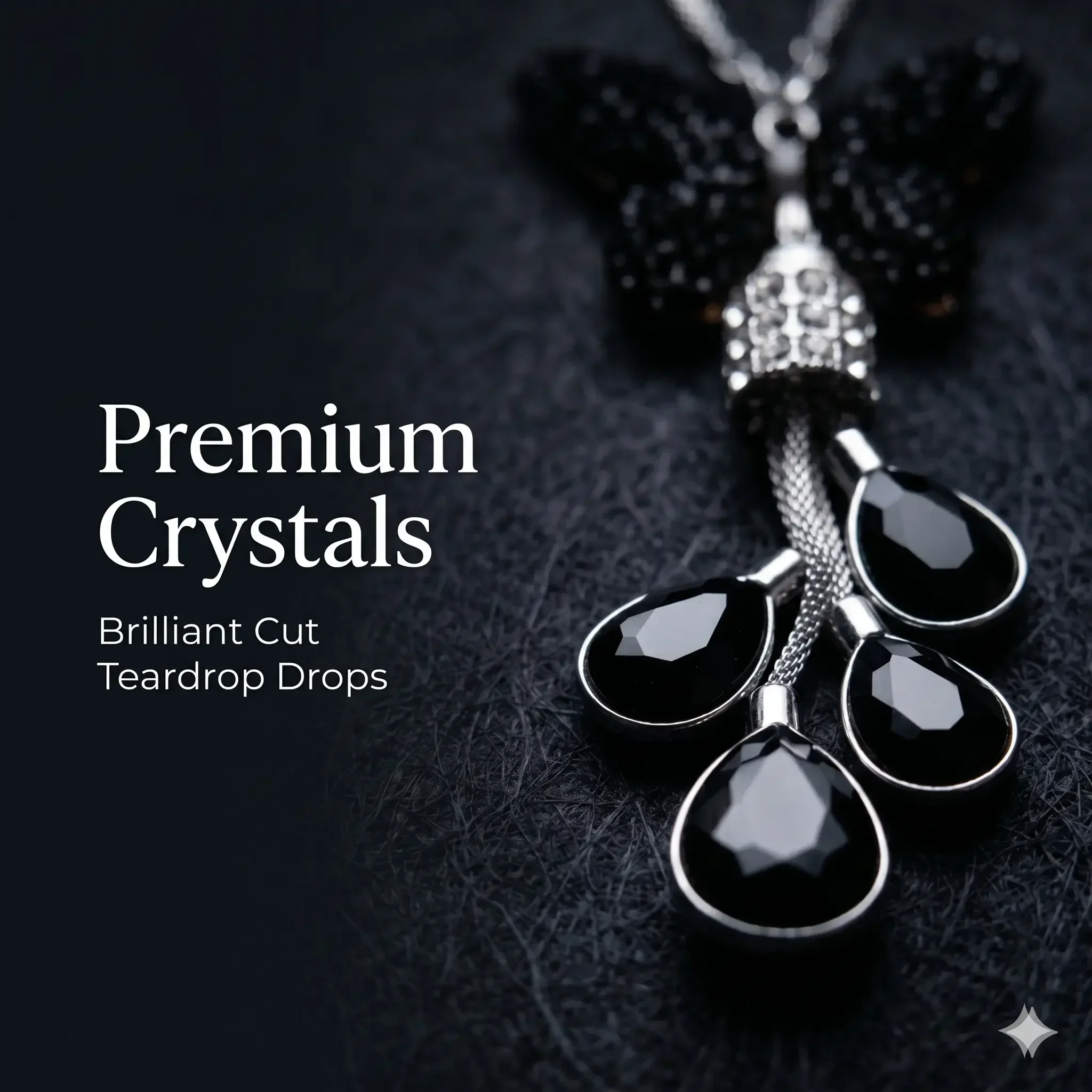 Black Butterfly Crystal Prism Car Pendant, Cool Bling Mirror Hanging Decor, Mother's Day Unique Gift, Stylish Car Interior Decor