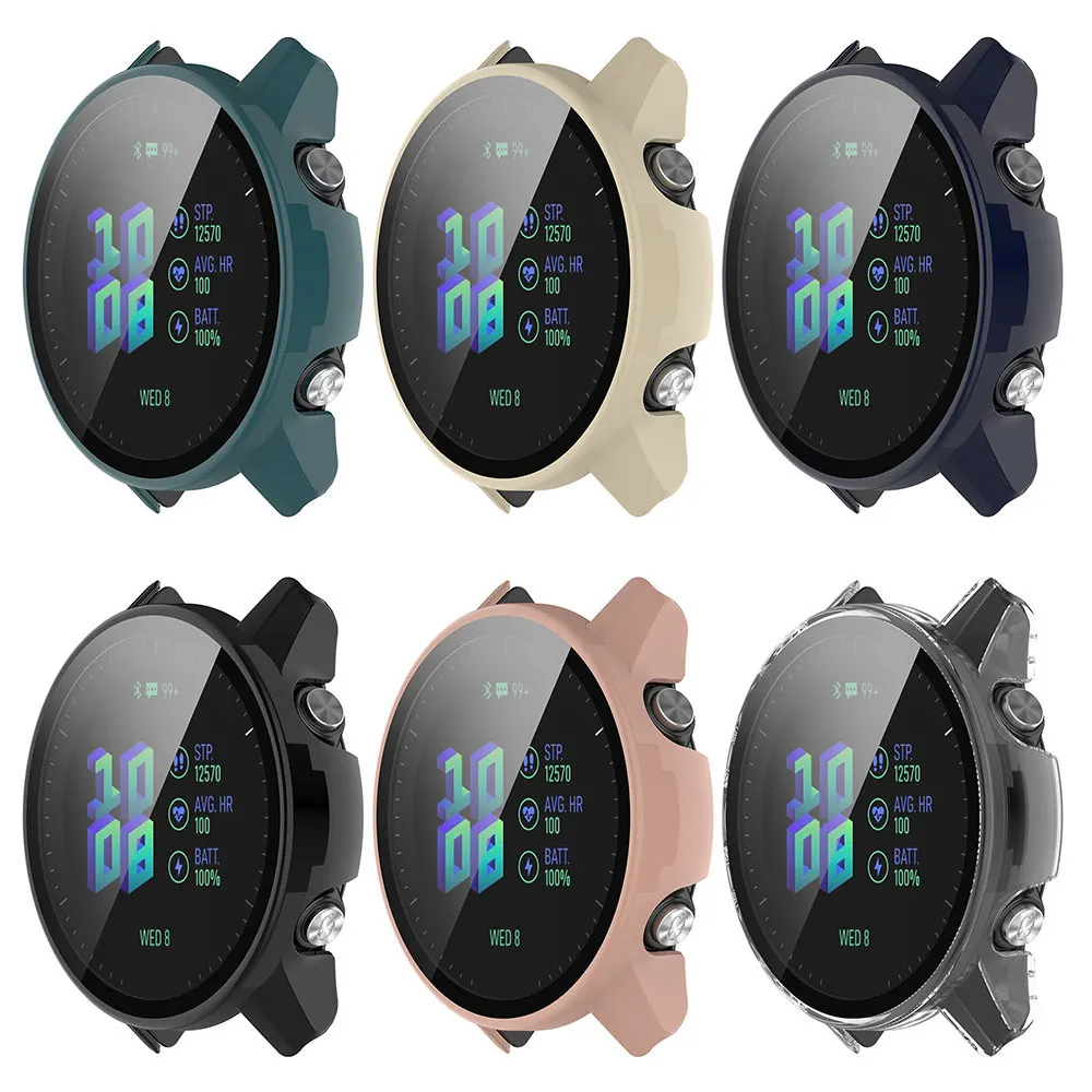 PC Watch Protective Case Cover For Garmin Forerunner 965 955 265 255 265S 255S Full Screen Protector Shell /W Tempered Film
