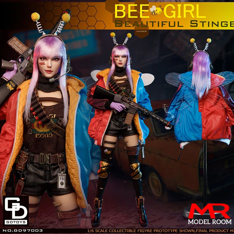 GDTOYS GD97003 1/6 End Bee Girl Figure Model 12'' Female Soldier Action Figure Body Doll Full Set Collectible Toy