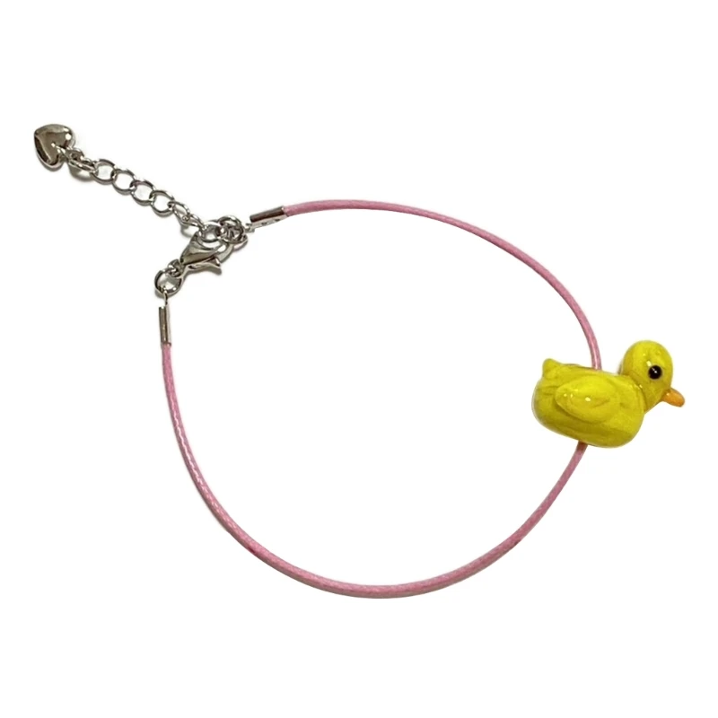 Fashionable Yellow Duck Glass Bracelets Wristband Unique Glass Duck