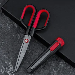 Large Scissors Soft Comfort Grip Shears With Cover Multi Function Sharpen Scissors DIY Craft Supplies for Sewing School Office