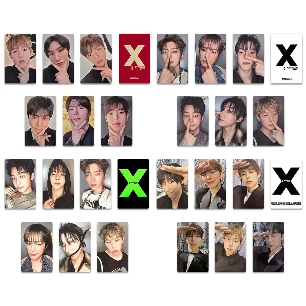 6 قطعة/المجموعة/مجموعة من بطاقات الصور Kpop MONSTAX MONSTA X MAKESTAR Store Lucky Draw بطاقات SHOWNU Minhyuk HYUNGWON مجموعة المعجبين